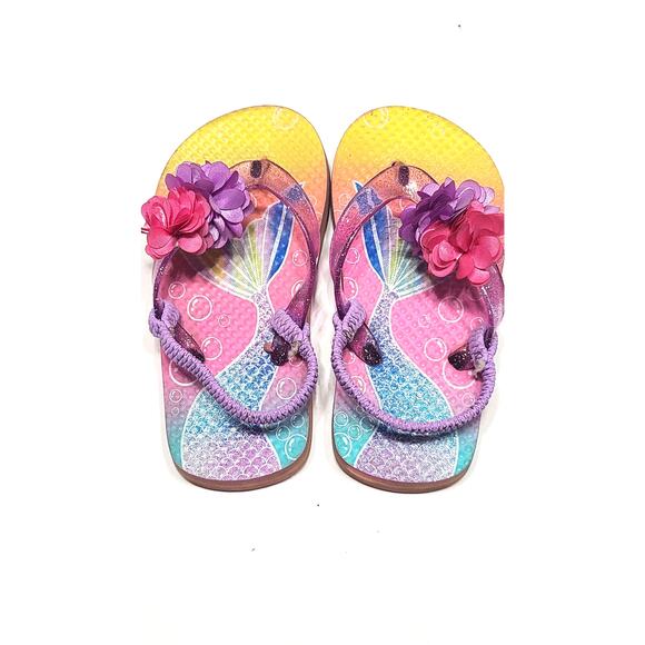 Mermaid flip flops toddler girls size 9/10 - Picture 1 of 4
